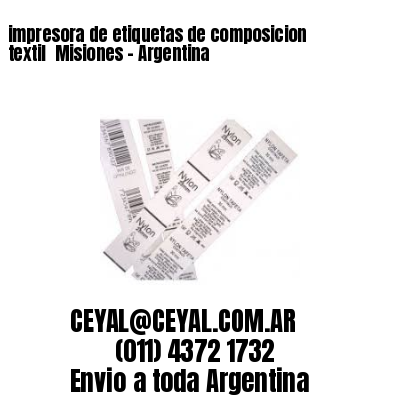 impresora de etiquetas de composicion textil  Misiones – Argentina