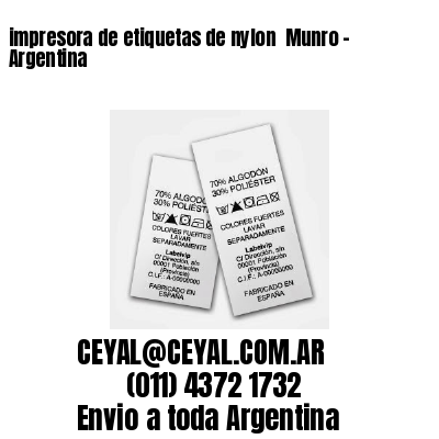 impresora de etiquetas de nylon  Munro – Argentina