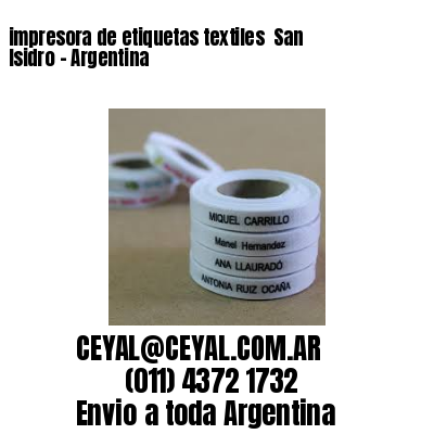 impresora de etiquetas textiles  San Isidro – Argentina
