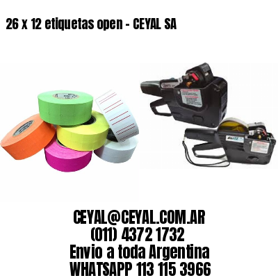 26 x 12 etiquetas open – CEYAL SA