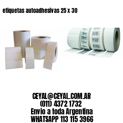 etiquetas autoadhesivas 25 x 30