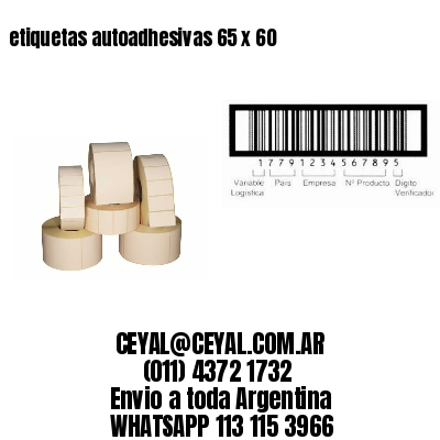 etiquetas autoadhesivas 65 x 60
