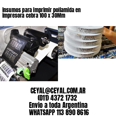 insumos para imprimir poliamida en impresora cebra 100 x 30Mm
