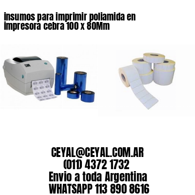insumos para imprimir poliamida en impresora cebra 100 x 80Mm