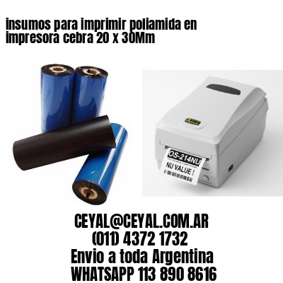 insumos para imprimir poliamida en impresora cebra 20 x 30Mm