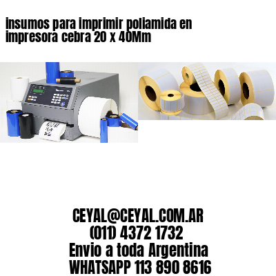 insumos para imprimir poliamida en impresora cebra 20 x 40Mm