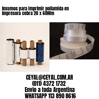 insumos para imprimir poliamida en impresora cebra 20 x 60Mm
