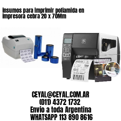 insumos para imprimir poliamida en impresora cebra 20 x 70Mm