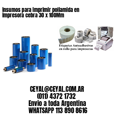 insumos para imprimir poliamida en impresora cebra 30 x 100Mm