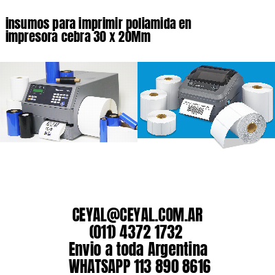 insumos para imprimir poliamida en impresora cebra 30 x 20Mm