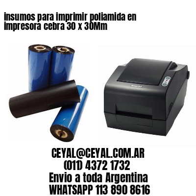 insumos para imprimir poliamida en impresora cebra 30 x 30Mm