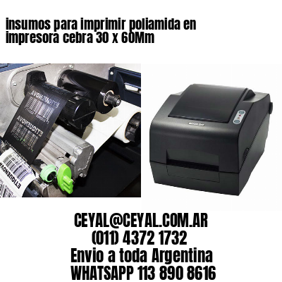 insumos para imprimir poliamida en impresora cebra 30 x 60Mm