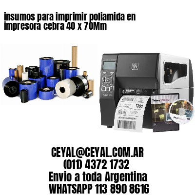 insumos para imprimir poliamida en impresora cebra 40 x 70Mm