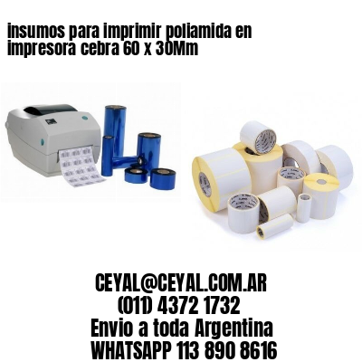 insumos para imprimir poliamida en impresora cebra 60 x 30Mm