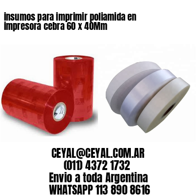 insumos para imprimir poliamida en impresora cebra 60 x 40Mm