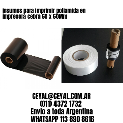 insumos para imprimir poliamida en impresora cebra 60 x 60Mm