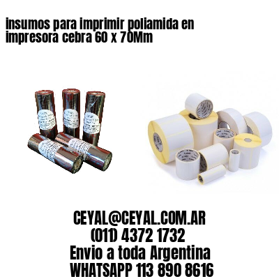 insumos para imprimir poliamida en impresora cebra 60 x 70Mm