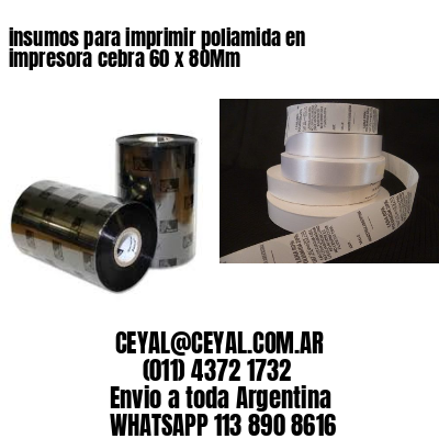 insumos para imprimir poliamida en impresora cebra 60 x 80Mm
