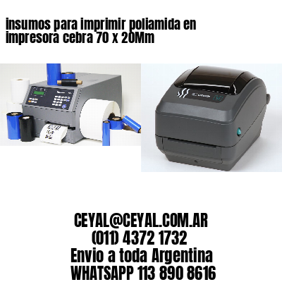 insumos para imprimir poliamida en impresora cebra 70 x 20Mm