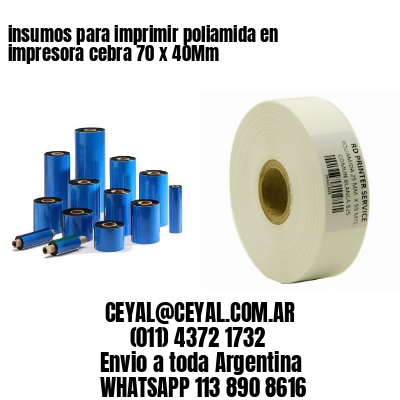 insumos para imprimir poliamida en impresora cebra 70 x 40Mm