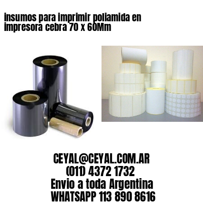insumos para imprimir poliamida en impresora cebra 70 x 60Mm