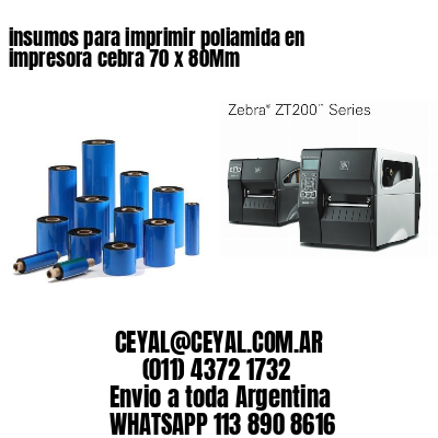insumos para imprimir poliamida en impresora cebra 70 x 80Mm