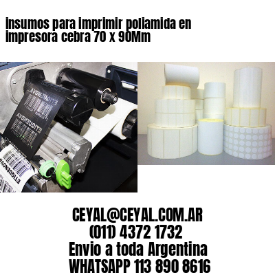 insumos para imprimir poliamida en impresora cebra 70 x 90Mm