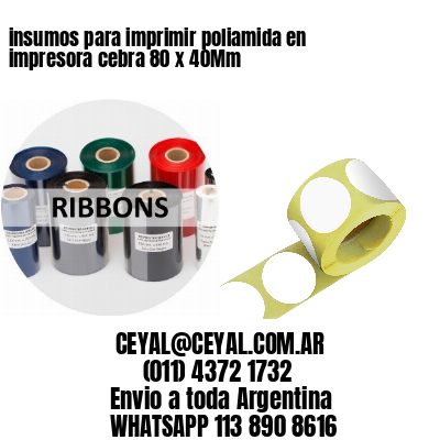 insumos para imprimir poliamida en impresora cebra 80 x 40Mm
