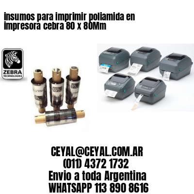 insumos para imprimir poliamida en impresora cebra 80 x 80Mm