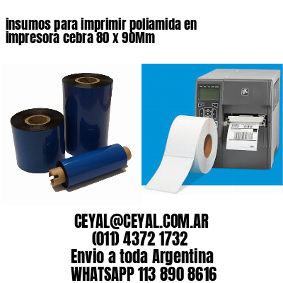 insumos para imprimir poliamida en impresora cebra 80 x 90Mm