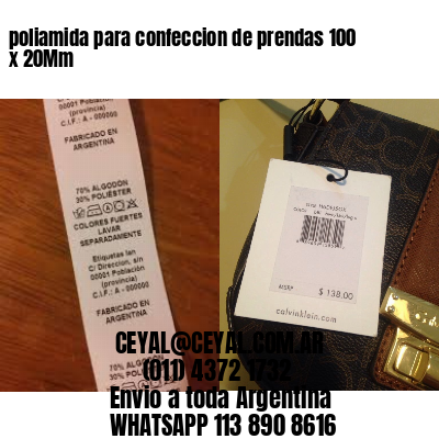 poliamida para confeccion de prendas 100 x 20Mm