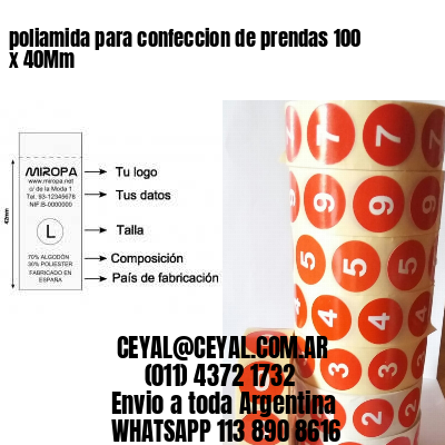 poliamida para confeccion de prendas 100 x 40Mm