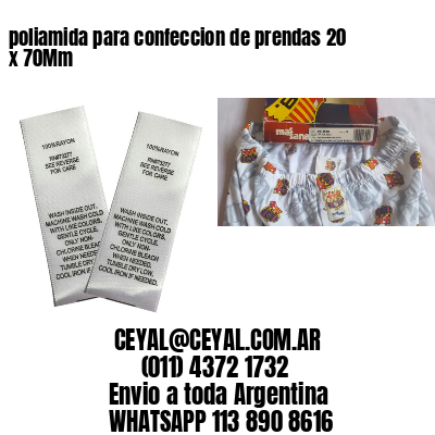 poliamida para confeccion de prendas 20 x 70Mm