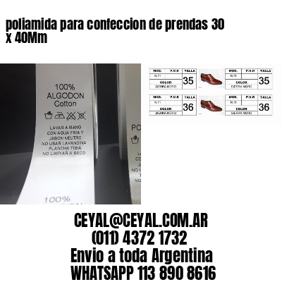 poliamida para confeccion de prendas 30 x 40Mm