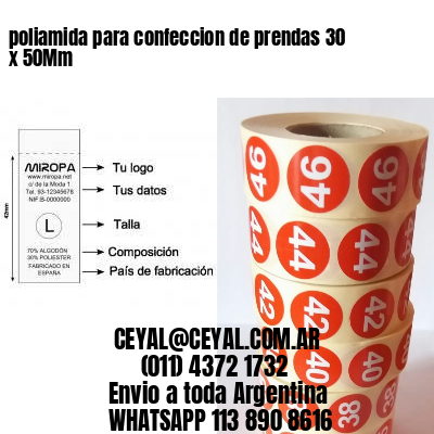 poliamida para confeccion de prendas 30 x 50Mm