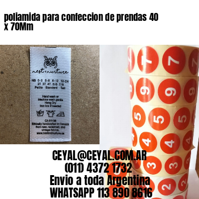 poliamida para confeccion de prendas 40 x 70Mm