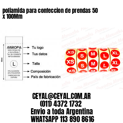 poliamida para confeccion de prendas 50 x 100Mm