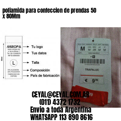 poliamida para confeccion de prendas 50 x 80Mm