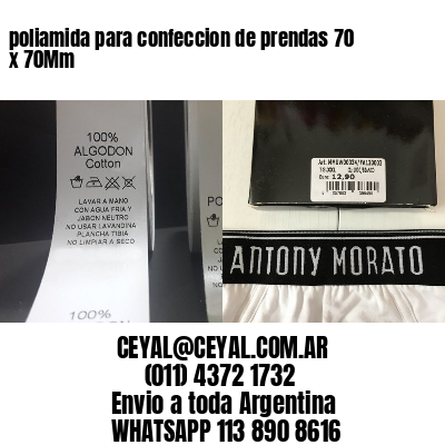poliamida para confeccion de prendas 70 x 70Mm