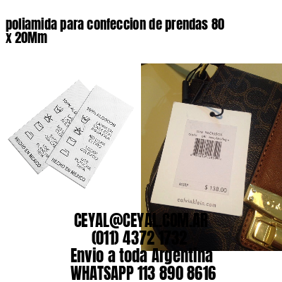 poliamida para confeccion de prendas 80 x 20Mm