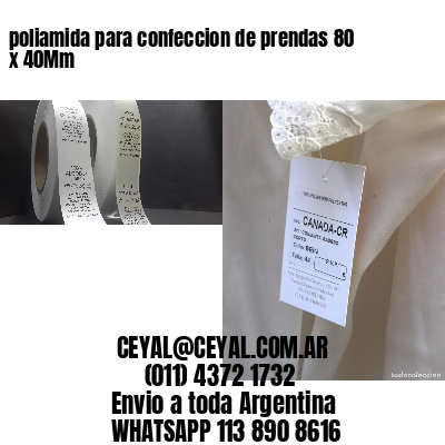poliamida para confeccion de prendas 80 x 40Mm