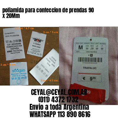 poliamida para confeccion de prendas 90 x 20Mm