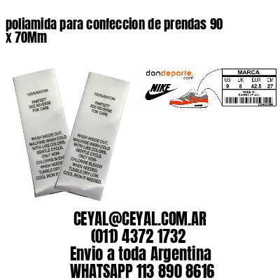 poliamida para confeccion de prendas 90 x 70Mm