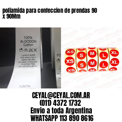 poliamida para confeccion de prendas 90 x 90Mm