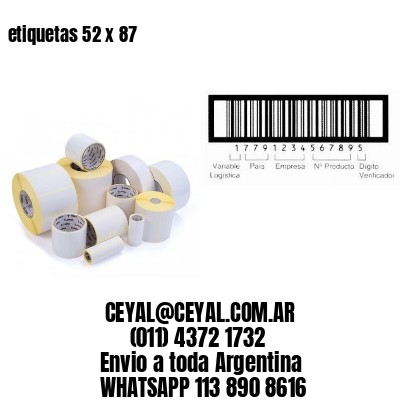 etiquetas 52 x 87