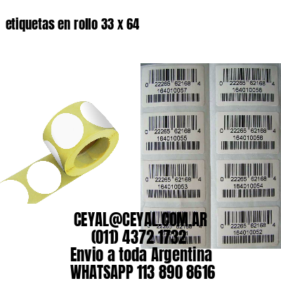 etiquetas en rollo 33 x 64