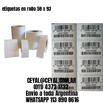 etiquetas en rollo 58 x 93