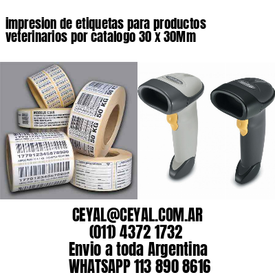 impresion de etiquetas para productos veterinarios por catalogo 30 x 30Mm