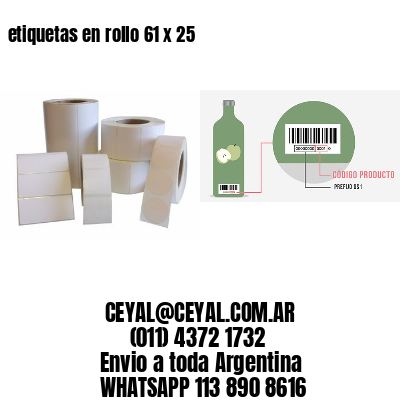 etiquetas en rollo 61 x 25
