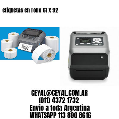 etiquetas en rollo 61 x 92